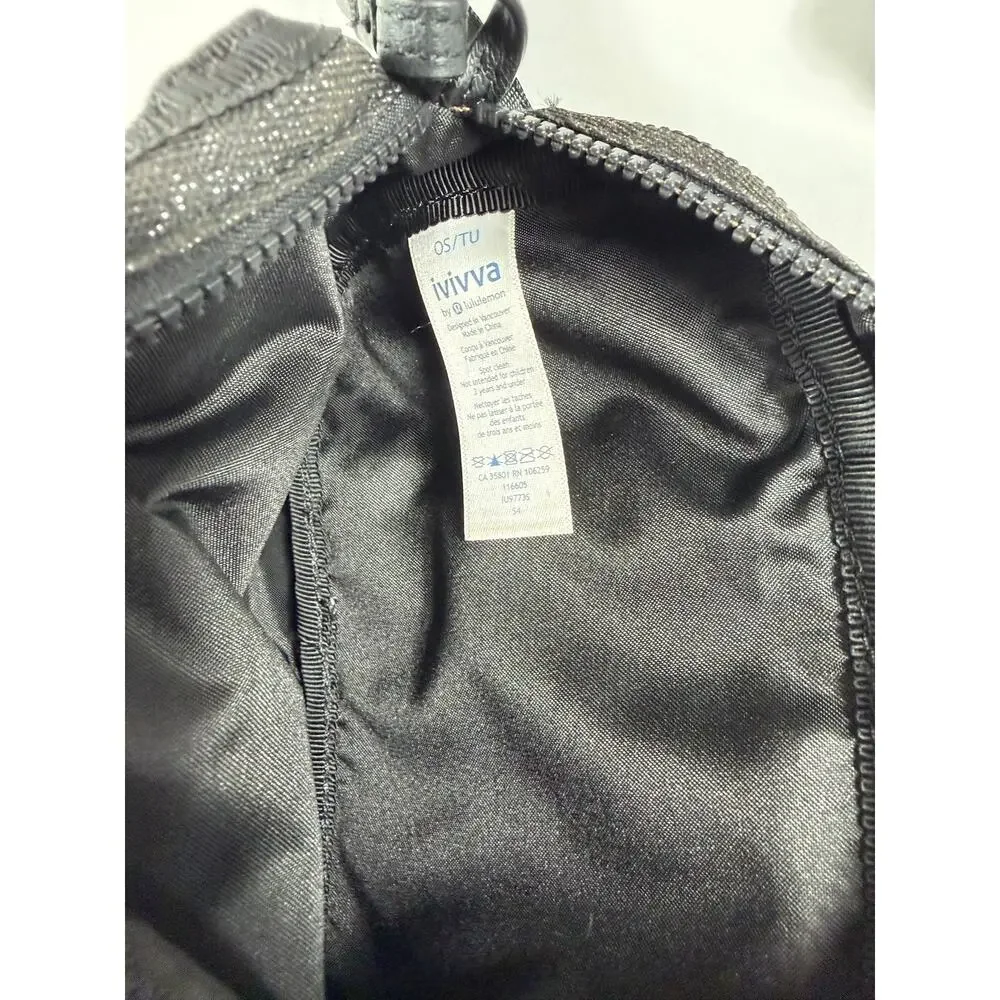 Ivivva by Lululemon Round Off Black Shimmer Crossbody Belt Bag Wristlet OS
